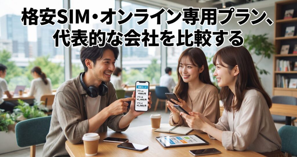 格安SIM・オンライン専用プラン、代表的な会社を比較する