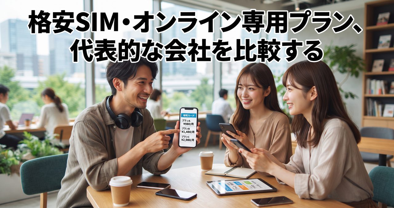 格安SIM・オンライン専用プラン、代表的な会社を比較する