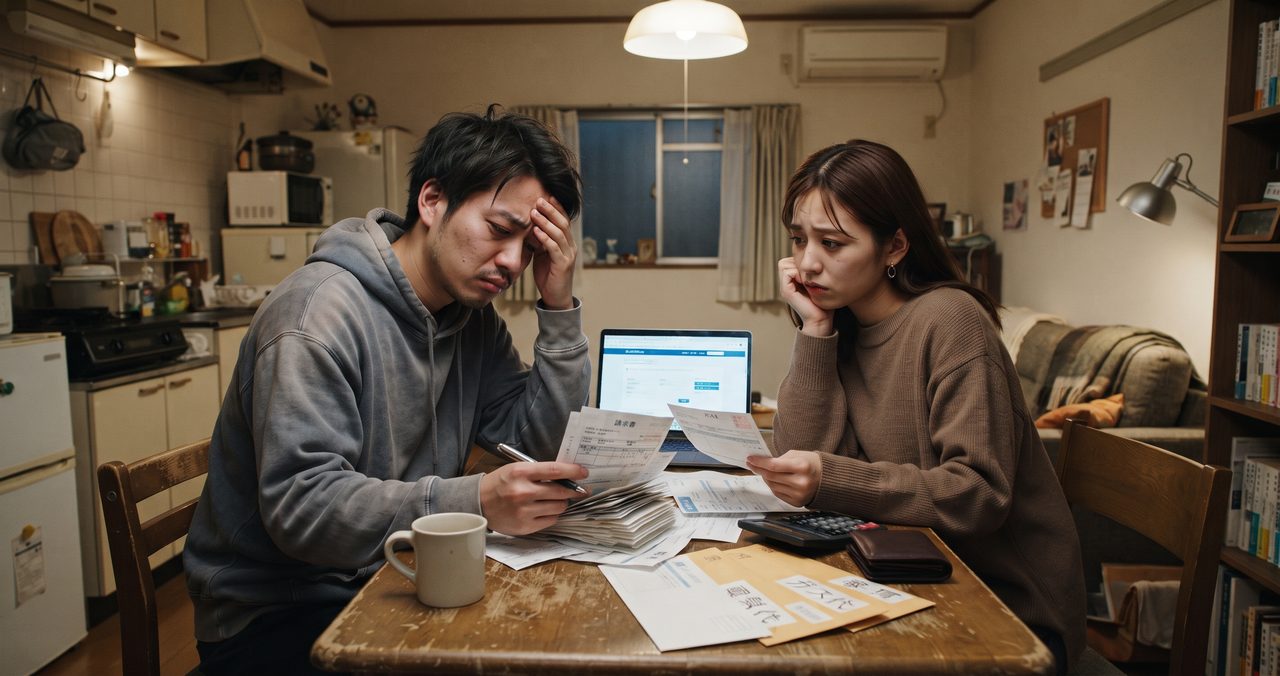 格安SIMのプランを比較して安さだけで契約を決めようとしているが、実際は通信速度や日常の使い方との相性に気づいていない様子