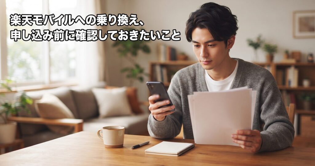 楽天モバイルへの乗り換え、申し込み前に確認しておきたいこと